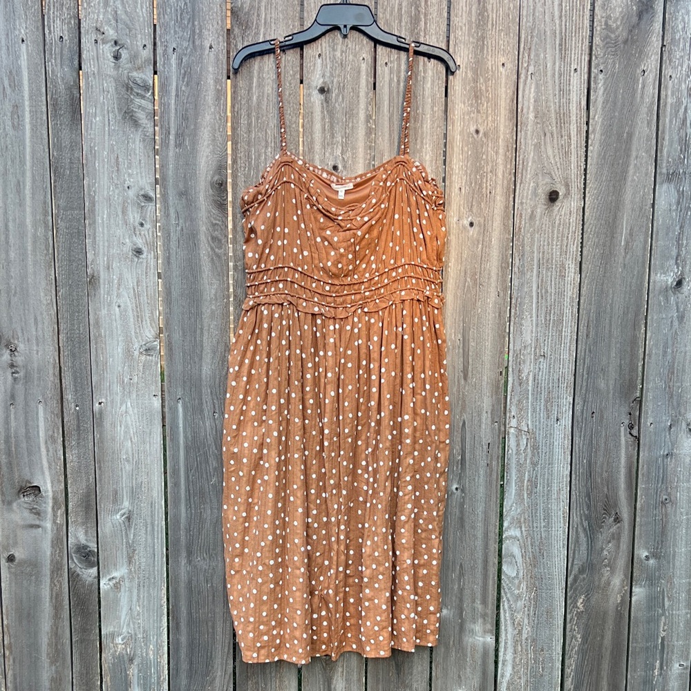 Maurices Tan Polka Dot Midi Dress